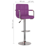 Tabourets de bar lot de 2 violet similicuir