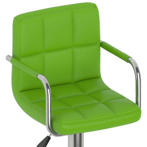 Tabourets de bar lot de 2 vert similicuir