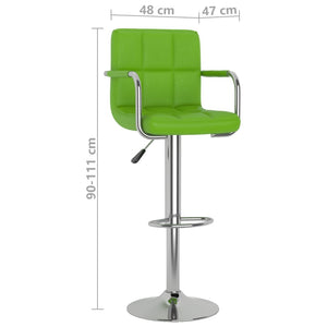 Tabourets de bar lot de 2 vert similicuir