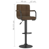Tabourets de bar lot de 2 marron tissu