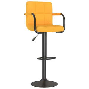 Tabourets de bar lot de 2 jaune moutarde tissu
