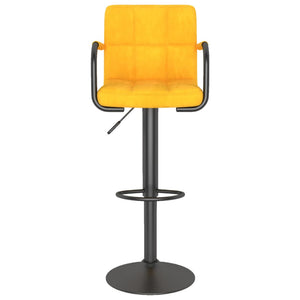 Tabourets de bar lot de 2 jaune moutarde velours