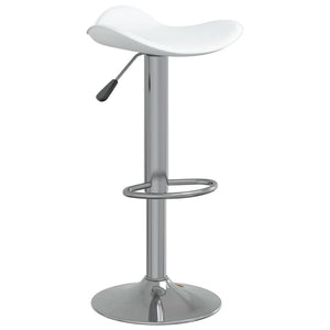Tabourets de bar lot de 2 blanc acier chromé et cuir artificiel