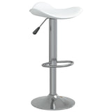Tabourets de bar lot de 2 blanc acier chromé et cuir artificiel