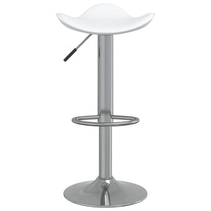 Tabourets de bar lot de 2 blanc acier chromé et cuir artificiel