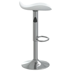 Tabourets de bar lot de 2 blanc acier chromé et cuir artificiel