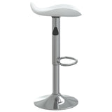Tabourets de bar lot de 2 blanc acier chromé et cuir artificiel