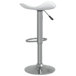 Tabourets de bar lot de 2 blanc acier chromé et cuir artificiel