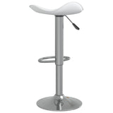 Tabourets de bar lot de 2 blanc acier chromé et cuir artificiel