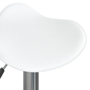 Tabourets de bar lot de 2 blanc acier chromé et cuir artificiel