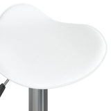 Tabourets de bar lot de 2 blanc acier chromé et cuir artificiel