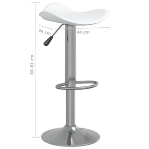 Tabourets de bar lot de 2 blanc acier chromé et cuir artificiel