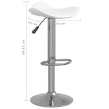 Tabourets de bar lot de 2 blanc acier chromé et cuir artificiel