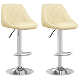 Tabourets de bar lot de 2 crème similicuir