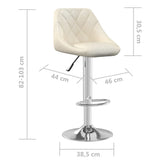 Tabourets de bar lot de 2 crème velours