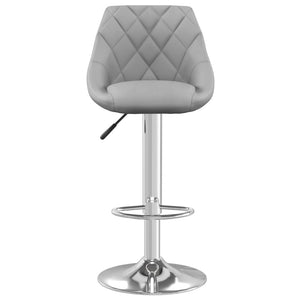 Tabourets de bar lot de 2 gris clair velours