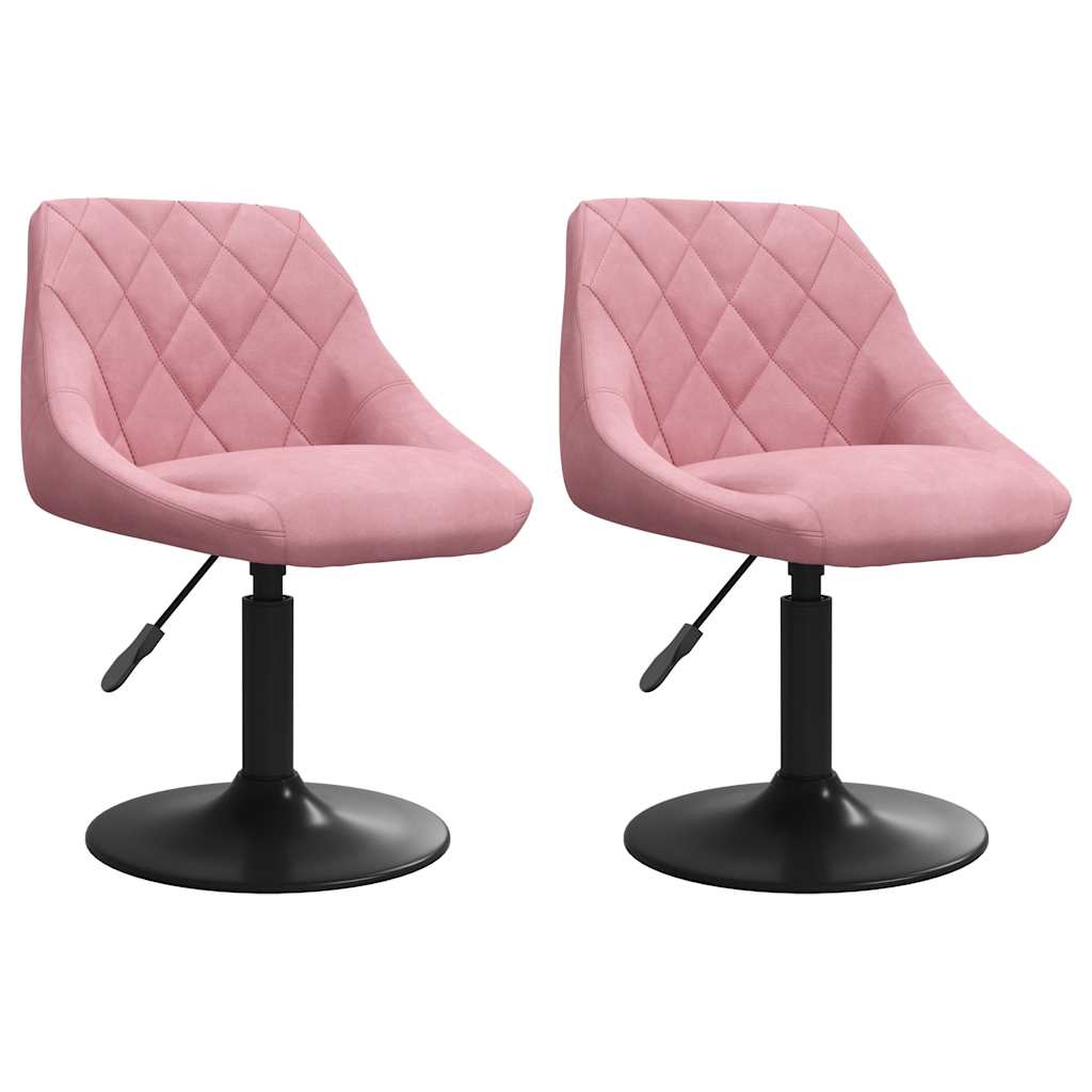 Chaises pivotantes à manger lot de 2 Rose Velours