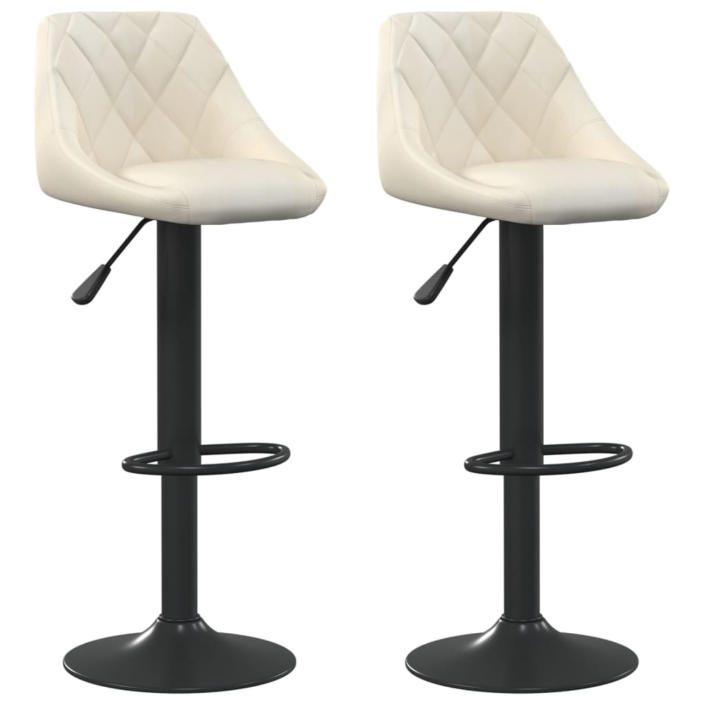 Tabourets de bar lot de 2 crème velours