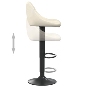 Tabourets de bar lot de 2 crème velours