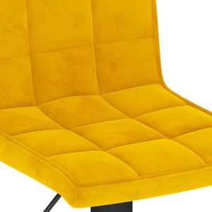Tabourets de bar lot de 2 jaune moutarde velours