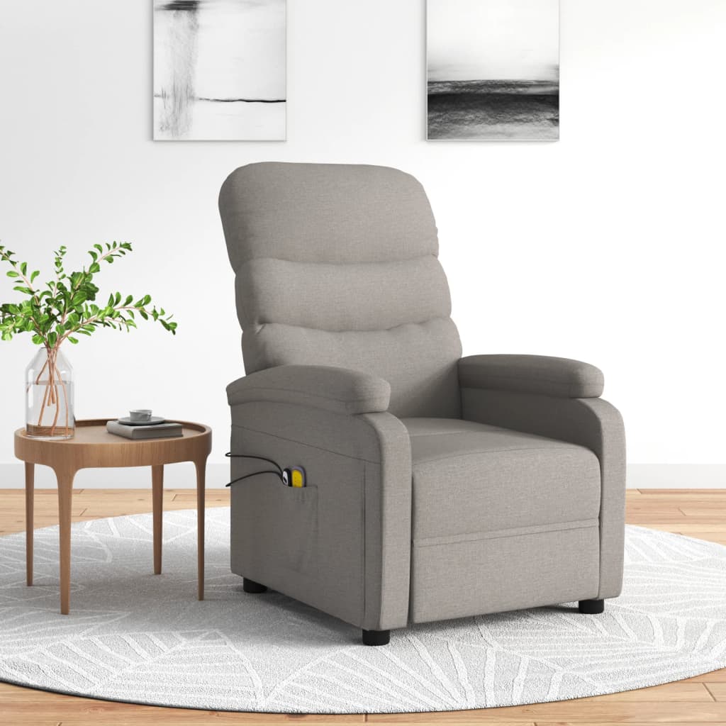 Fauteuil électrique de massage Taupe Tissu