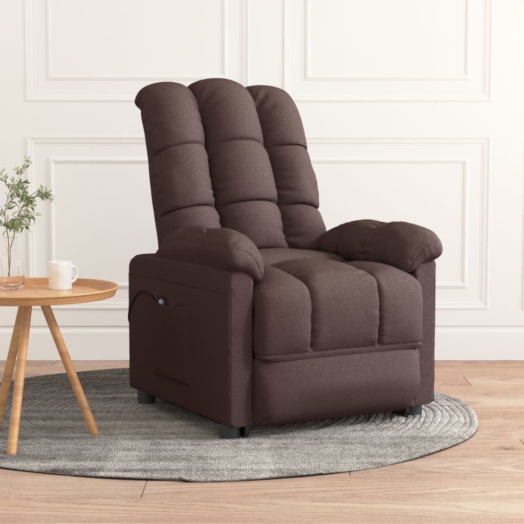 Fauteuil inclinable électrique Marron foncé Tissu