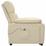 Fauteuil inclinable électrique Crème Tissu