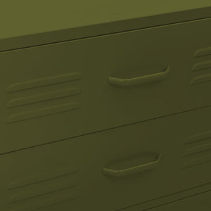 Commode Vert olive 80x35x101,5 cm Acier