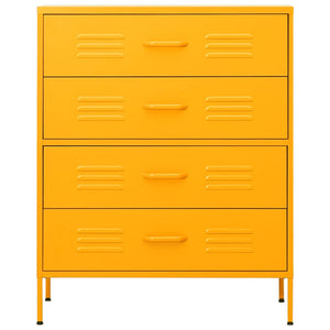 Commode Jaune moutarde 80x35x101,5 cm Acier