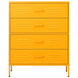 Commode Jaune moutarde 80x35x101,5 cm Acier