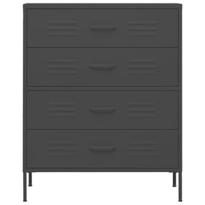 Commode Anthracite 80x35x101,5 cm Acier