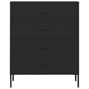 Commode Noir 80x35x101,5 cm Acier