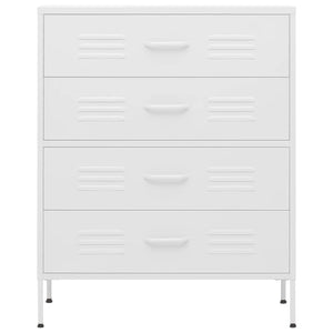 Commode Blanc 80x35x101,5 cm Acier