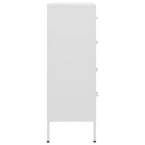 Commode Blanc 80x35x101,5 cm Acier