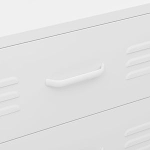 Commode Blanc 80x35x101,5 cm Acier