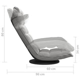 Chaise de sol pivotante Gris clair Velours