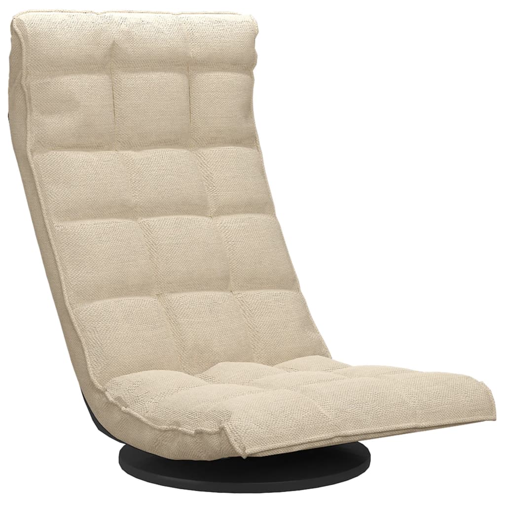 Chaise pivotante de sol Crème Tissu