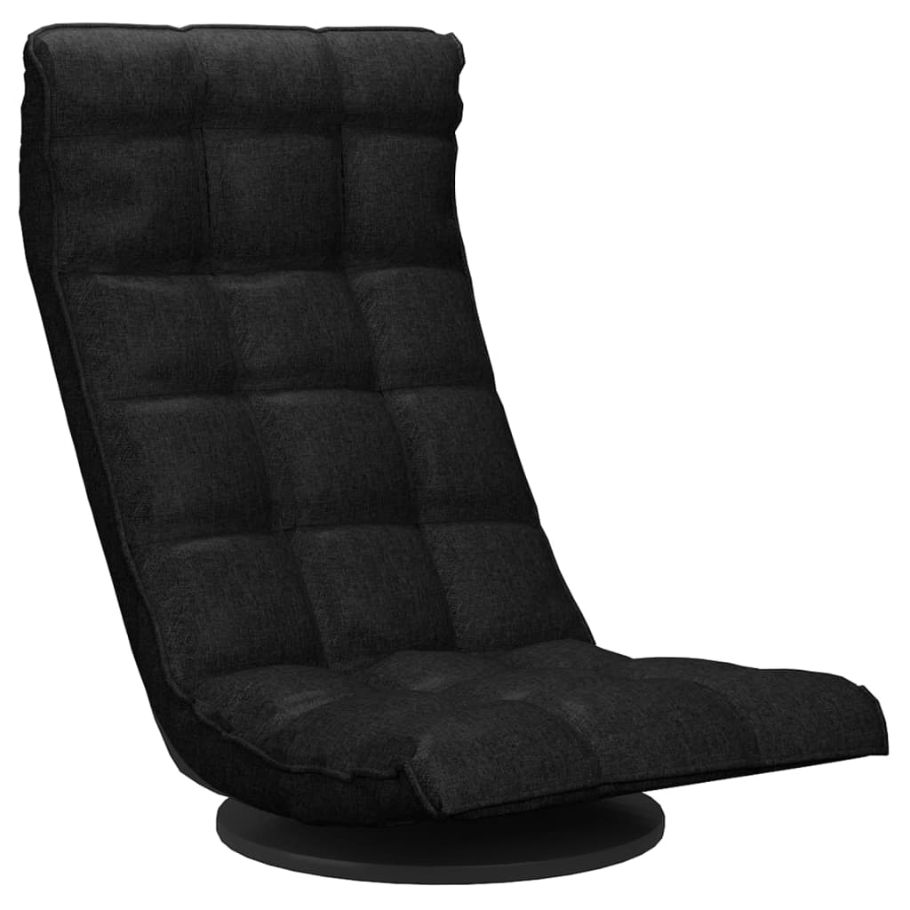 Chaise pivotante de sol Noir Tissu
