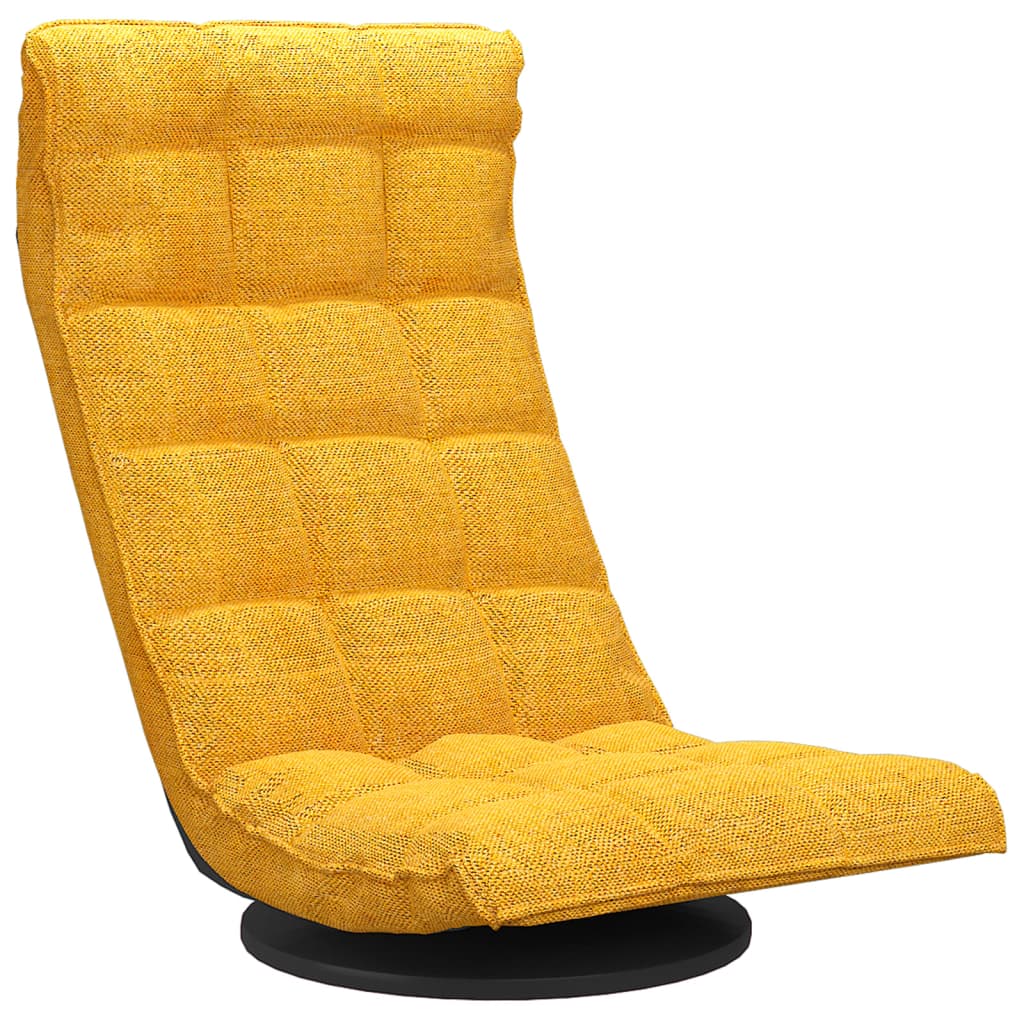 Chaise de sol pivotante Jaune moutarde Tissu