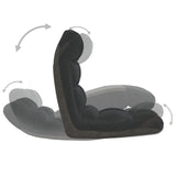 Chaise pliable de sol Noir Tissu