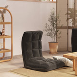 Chaise pliable de sol Noir Tissu