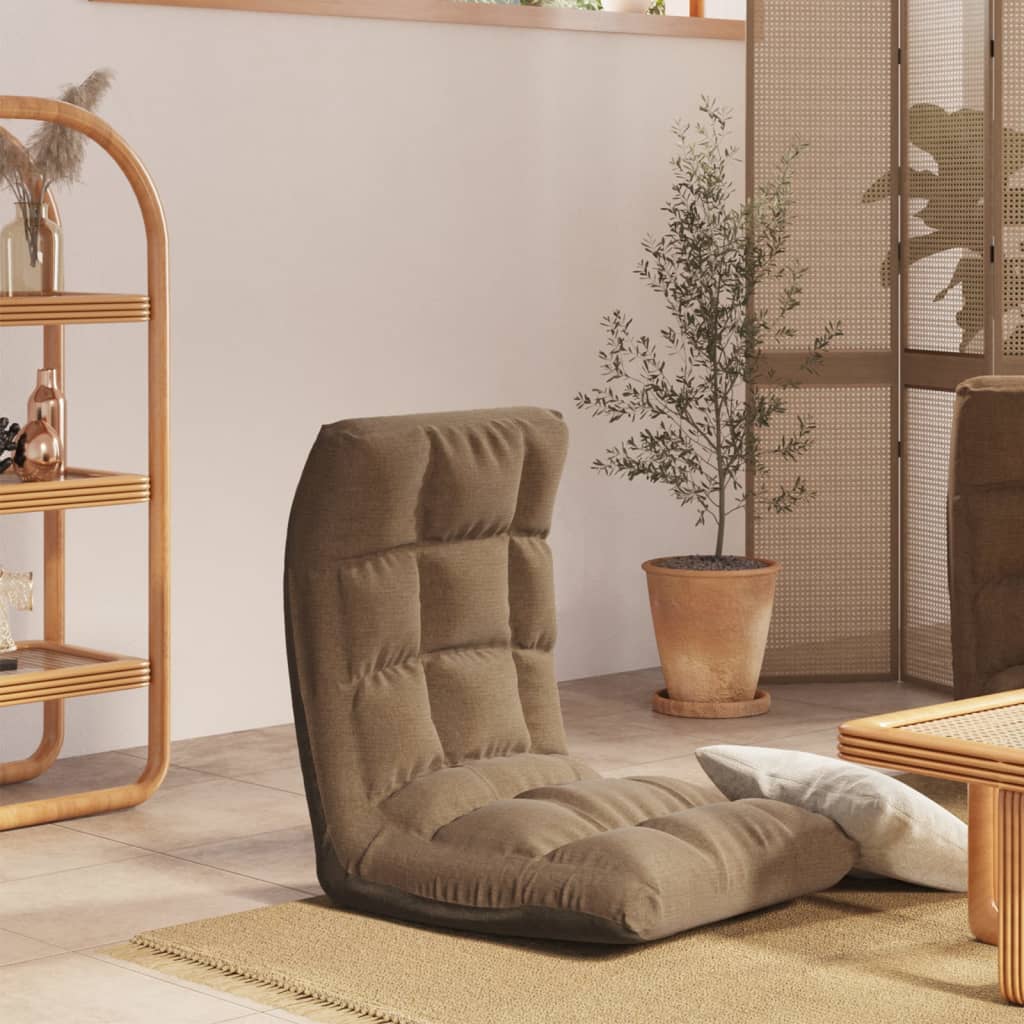 Chaise pliable de sol Taupe Tissu