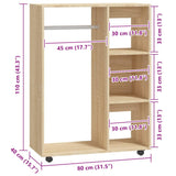 Garde-robe Chêne sonoma 80x40x110 cm Bois d’ingénierie