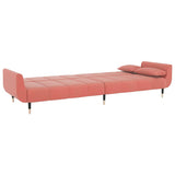 Canapé-lit à 2 places avec deux oreillers Rose Velours