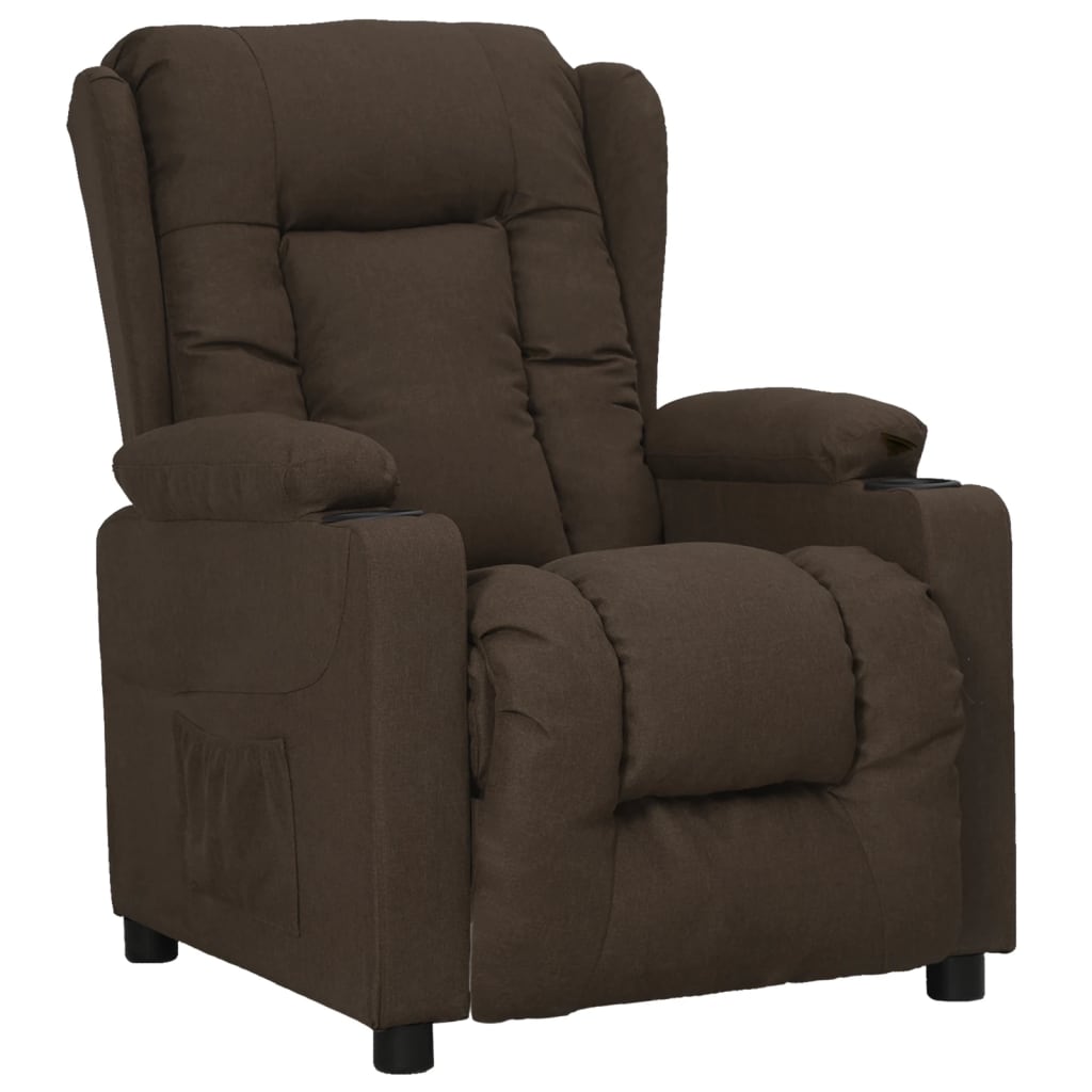 Fauteuil inclinable Marron foncé Tissu