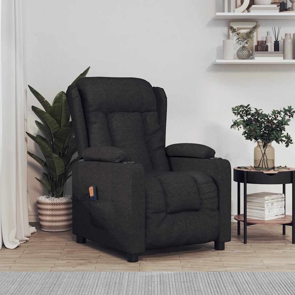 Fauteuil de massage Noir Tissu