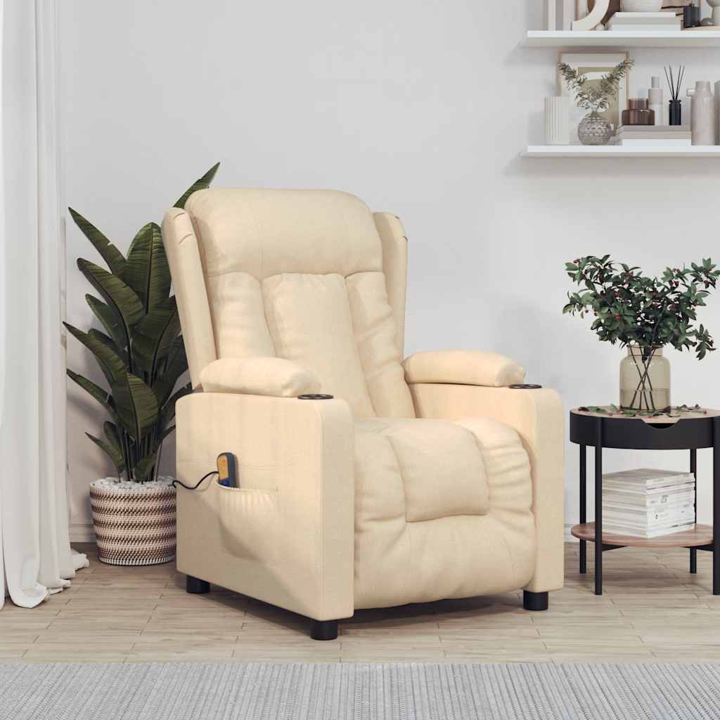 Fauteuil de massage Crème Tissu