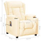 Fauteuil de massage Crème Similicuir