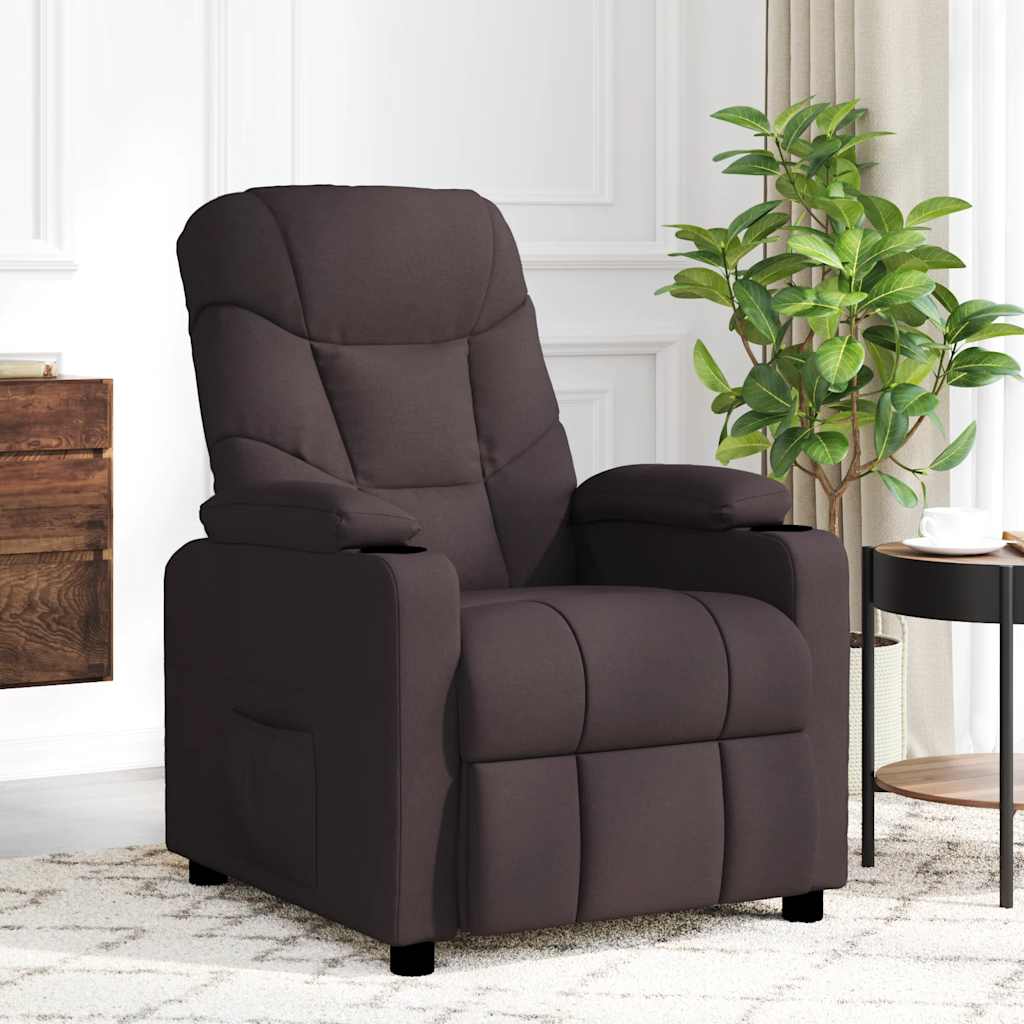 Fauteuil de massage Marron foncé Tissu