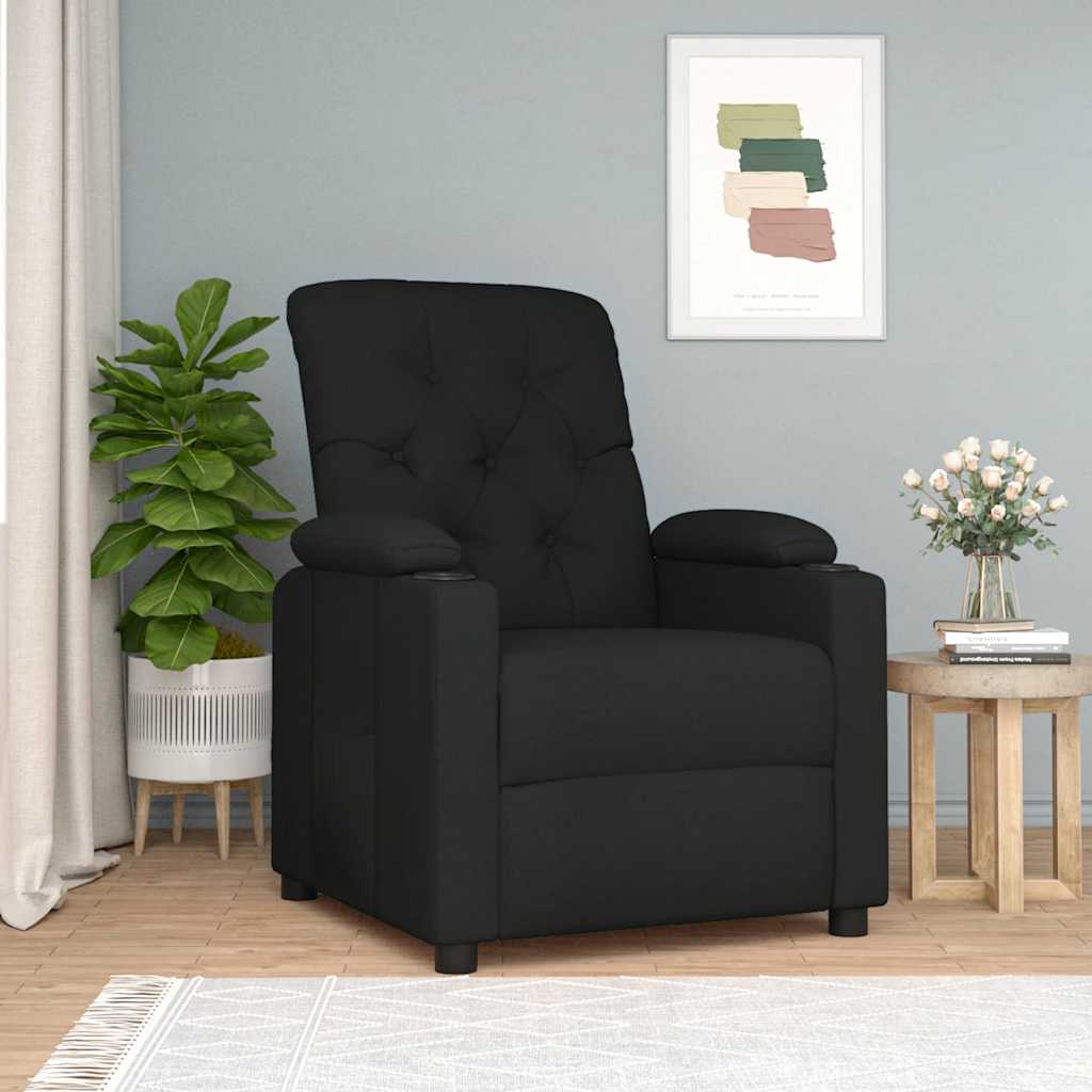 Fauteuil inclinable Noir Tissu